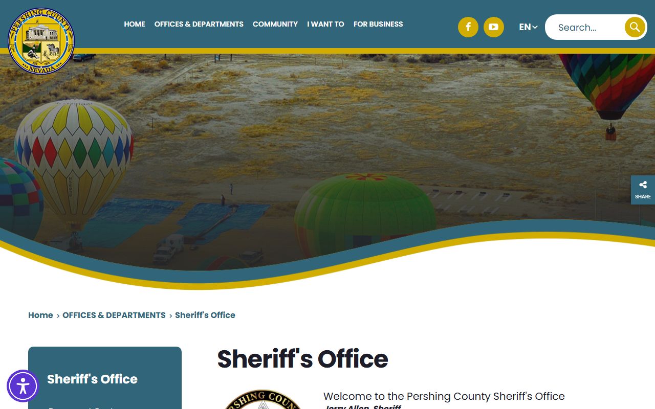 Pershing County Jail sheriff office custody information